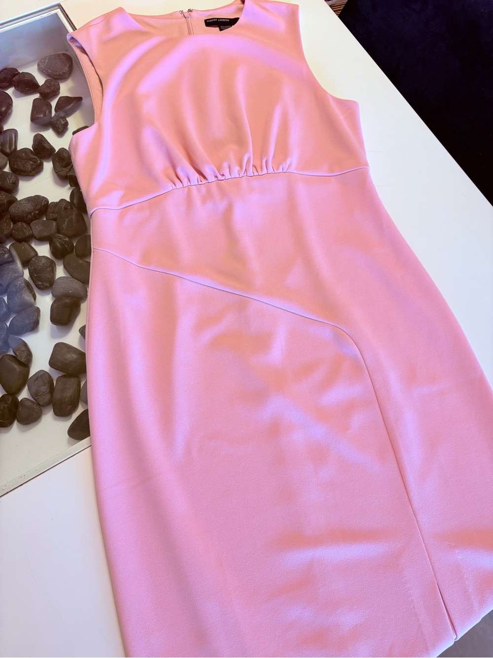 Maggy London Pink Sleeveless Midi Sheath Dress